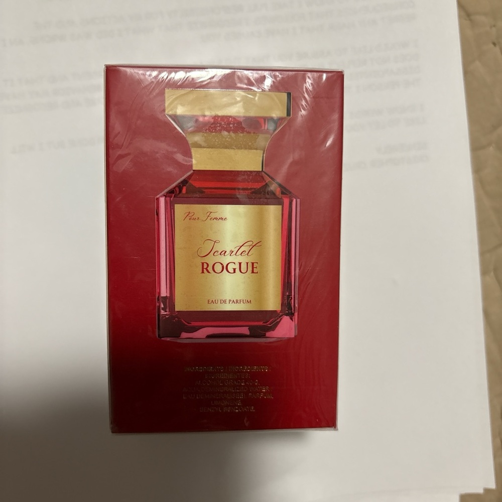Rogue Scarlet Perfume in Red and Gold